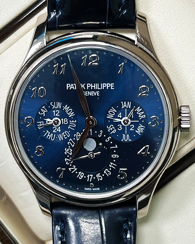 2022 Patek Philippe Perpetual Calendar 39MM Blue Dial Leather Strap (5327G-001)