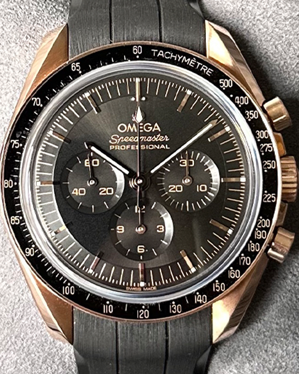 2022 Omega Speedmaster Moonwatch Professional Co‑Axial Master Chronometer Chronograph Sedna Gold Black Dial (310.63.42.50.01.001)