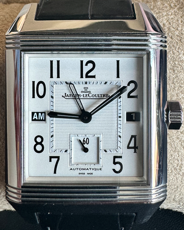 Jaeger-LeCoultre Reverso Squadra Hometime XL 35x50MM White Dial Leather Strap (230.8.77)