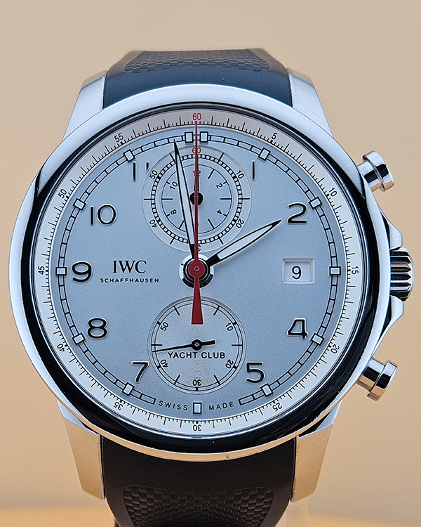 IWC Schaffhausen Portugieser Yacht Club Chronograph 43.5MM Silver Dial Rubber Strap (IW390211)