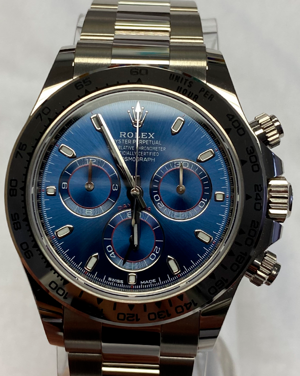 2023 Discontinued Rolex Cosmograph Daytona 40MM Blue Dial White Gold Bracelet (116509)