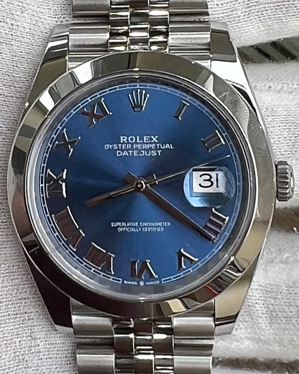 2023 Rolex Datejust 41MM Azzurro Blue Dial Oystersteel Jubilee Bracelet (126300)