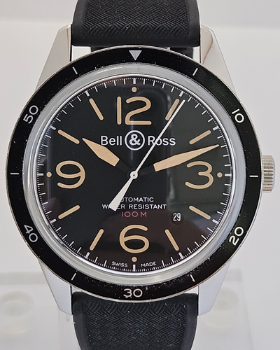 Bell & Ross BR 123 Sport Heritage 43MM Black Dial Rubber Strap (BR123-92-SP-11023)