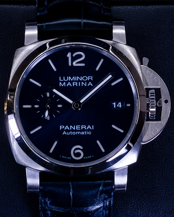 Panerai Luminor Marina 42MM Blue Dial Leather Strap (PAM01393)