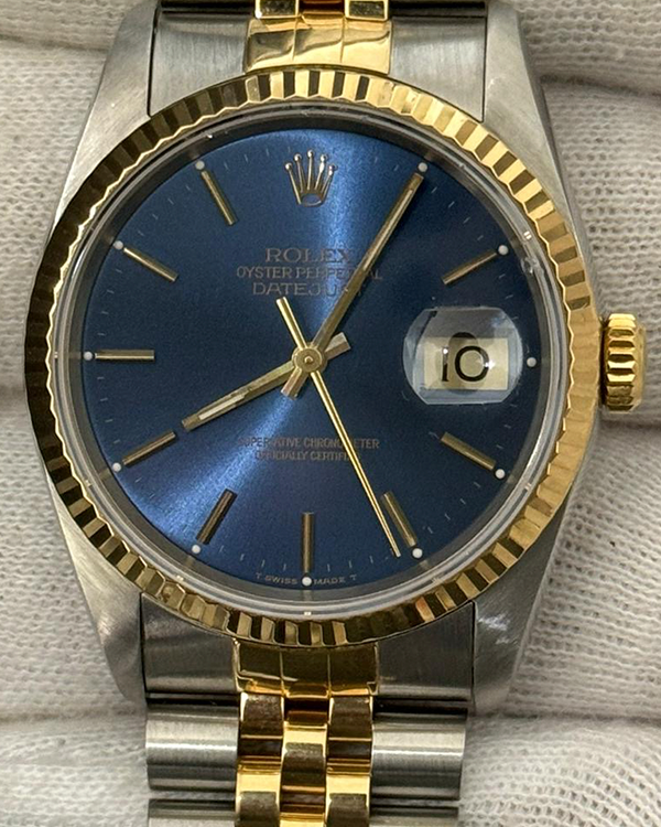 Rolex Datejust Vintage 36MM Blue Dial Two-Tone Jubilee Bracelet (16233)