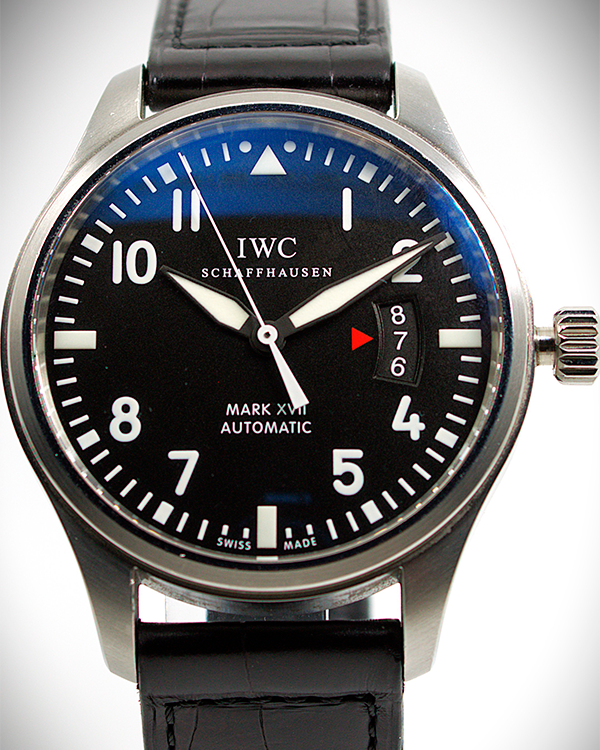 2015 IWC Schaffhausen Pilot Mark XVII 41MM Black Dial Leather Strap (IW326501)