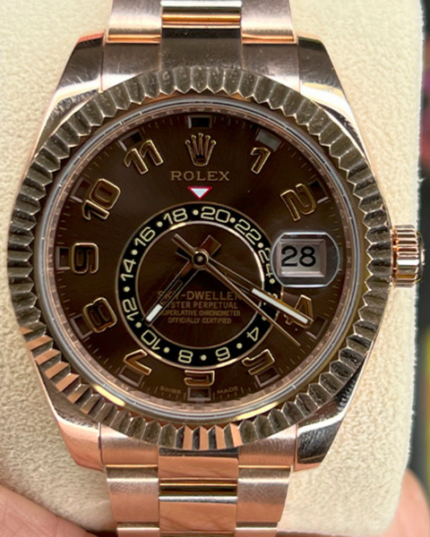 2019 Rolex Sky-Dweller 42MM Everose Gold Chocolate Dial (326935