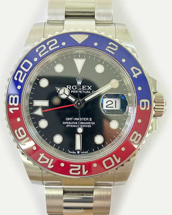 2021 Rolex GMT-Master II "Pepsi" 40MM Oystersteel Black Dial  Oyster Bracelet (126710BLRO)