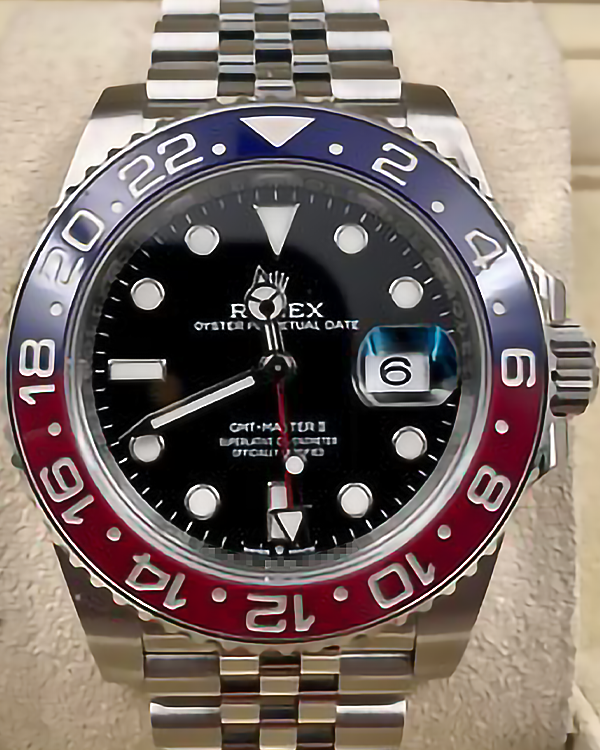 Rolex GMT-Master II "Pepsi" Jubilee Bracelet Oystersteel Black Dial (126710BLRO)