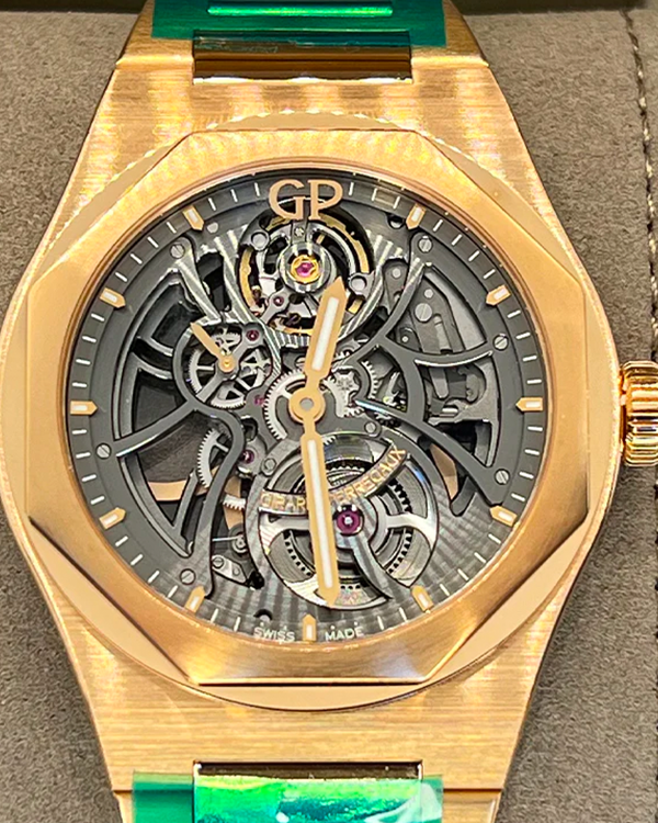 Girard Perregaux Laureato 42MM Skeleton Dial Rose Gold Bracelet (81015-52-002-52A)