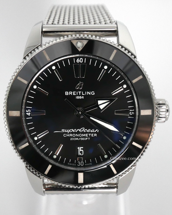 Breitling Superocean Heritage II B20 44MM Black Dial Steel Bracelet (AB2030)