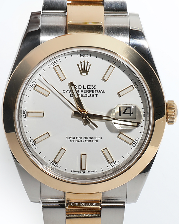 2018 Rolex Datejust 41MM White Dial Two-Tone Oyster Bracelet (126303)