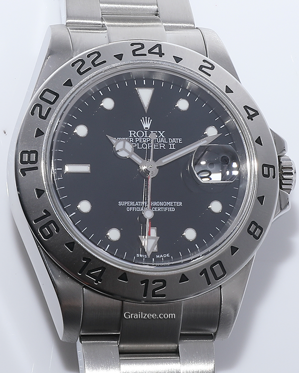 Rolex Explorer II 40MM Black Dial Steel Bracelet (16570)