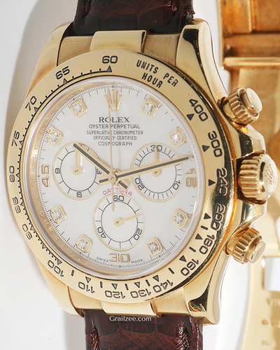 Rolex Cosmograph Daytona 40MM White Dial Leather Strap (16518)