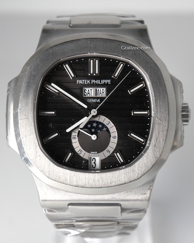 2014 Patek Philippe Nautilus Annual Calendar 40.5MM Black Dial Steel Bracelet (5726/1A-001)