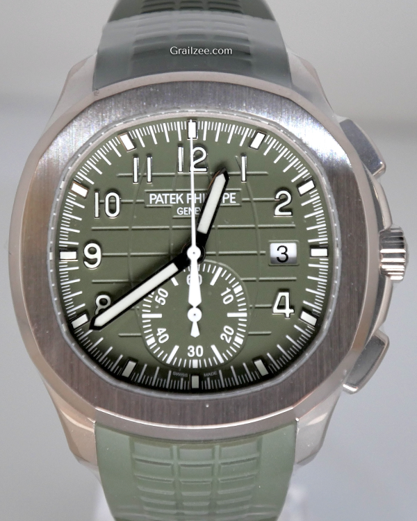 2021 Patek Philippe Aquanaut 5968G 42.2MM Green Dial Rubber Strap (5968G-010)