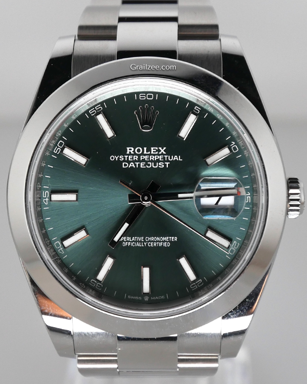 2023 Rolex Datejust 41MM Green Dial Oyster Bracelet (126300)