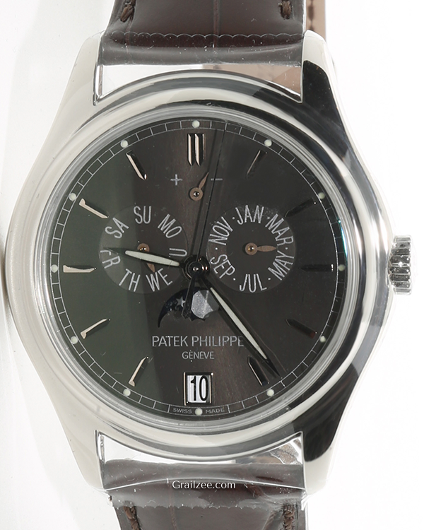 Patek Philippe Annual Calendar 39MM Grey Dial Leather Strap (5146P-001)