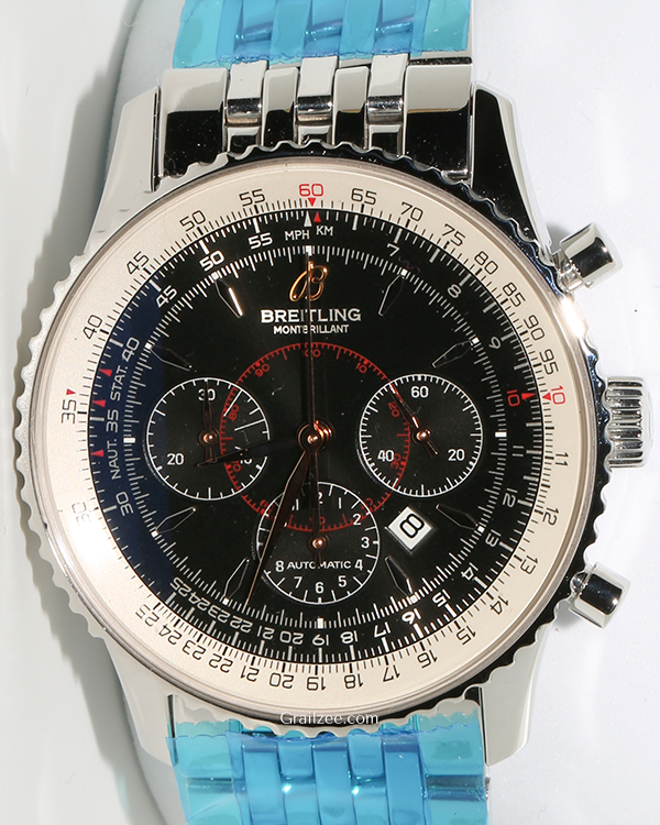 Breitling Montbrillant Navitimer 38MM Black Dial Steel Bracelet (A41370)