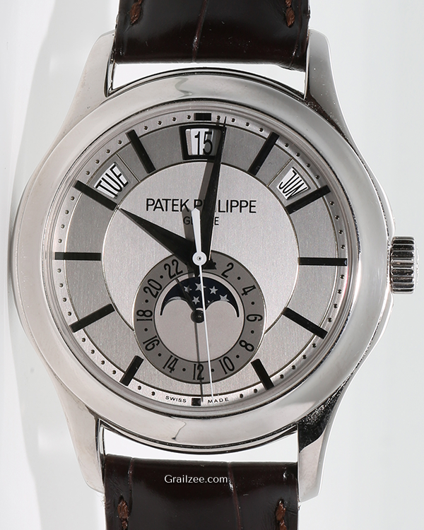 Patek Philippe Annual Calendar 40MM Grey Dial Leather Strap (5205G-001)