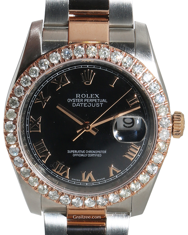 Rolex Datejust 36MM Black Dial Two-Tone Oyster Bracelet (116231)