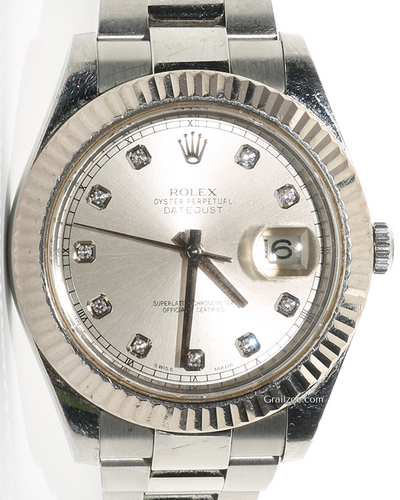 2012 Rolex Datejust 41MM Silver Dial Oyster Bracelet (116334)