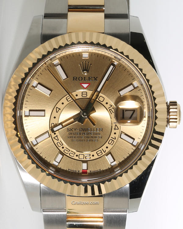 2024 Rolex Sky-Dweller 42MM Champagne Dial Two-Tone Oyster Bracelet (336933)