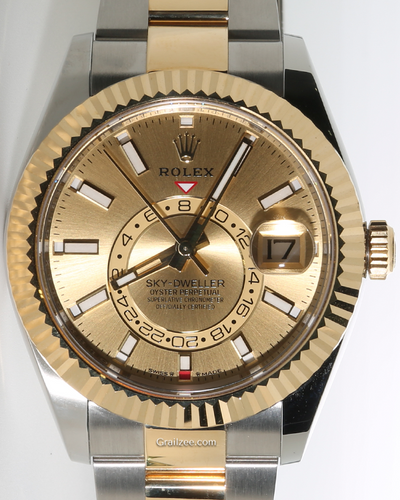 2024 Rolex Sky-Dweller 42MM Champagne Dial Two-Tone Oyster Bracelet (336933)