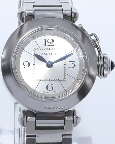 Cartier Pasha De Cartier 27MM Quartz Silver Dial Steel Bracelet (W3140007)