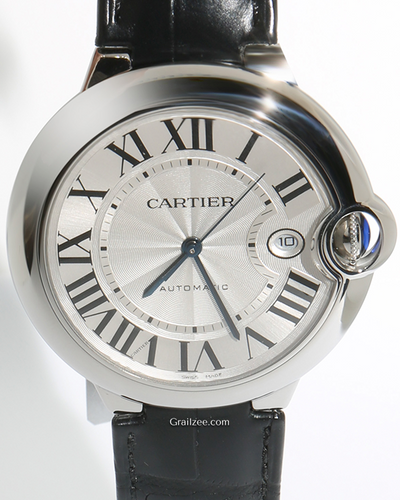 Cartier Ballon Bleu de Cartier 42MM Silver Dial Leather Strap (WSBB0026)