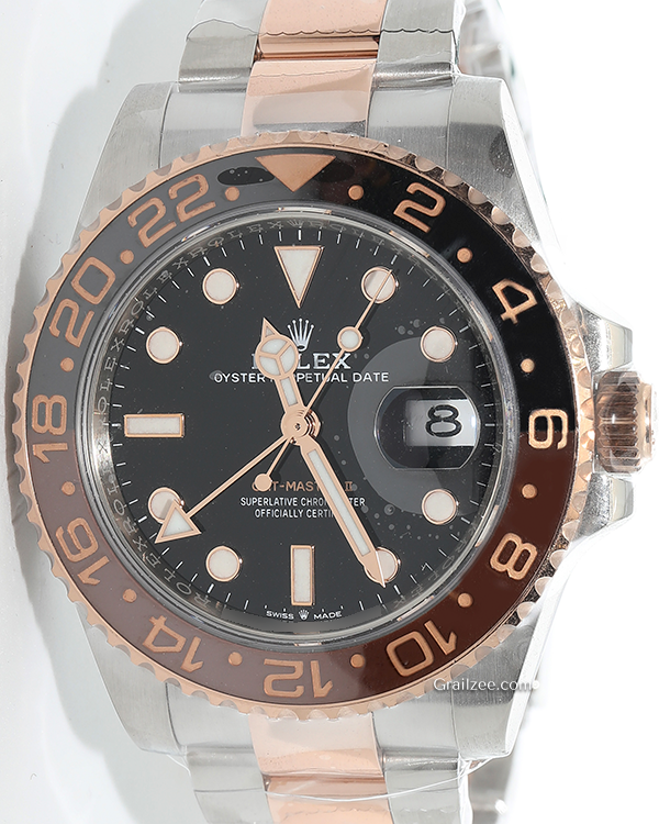 Rolex GMT-Master II  "Rootbeer" 40MM Black Dial Two-Tone Oyster Bracelet (126711CHNR)