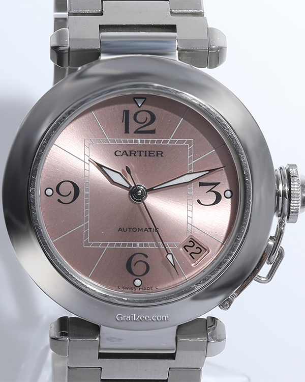 Cartier Pasha de Cartier 35MM Pink Dial Steel Bracelet (W31075M7)