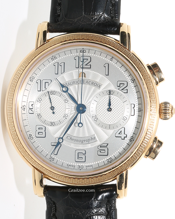 Maurice Lacroix Masterpiece Venus Chronographe L.E. 43MM Silver Dial Leather Strap (MP7038-PG101-120)