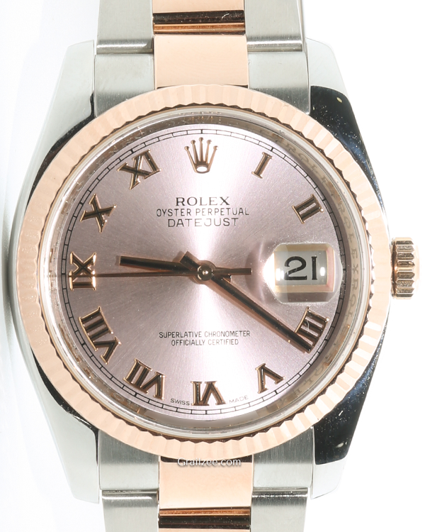 Rolex Datejust 36MM Pink Dial Two-Tone Oyster Bracelet (116231)