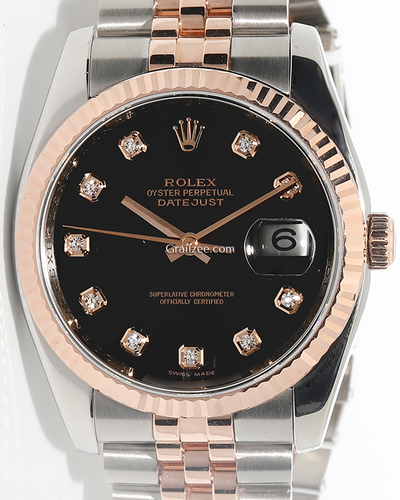 2005 (D Serial) Rolex Datejust 36MM Black Dial Two-Tone Jubilee Bracelet (116231)