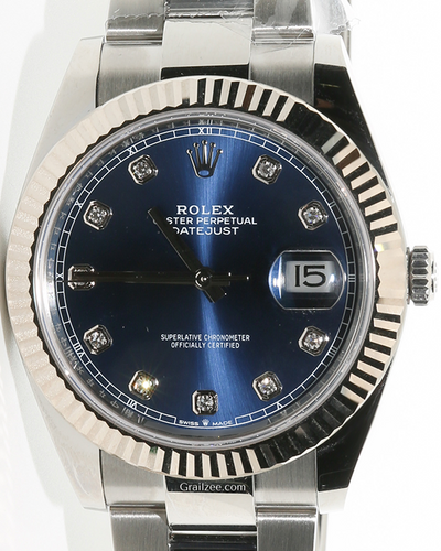 2022 Rolex Datejust 41MM Blue Dial Oyster Bracelet (126334)