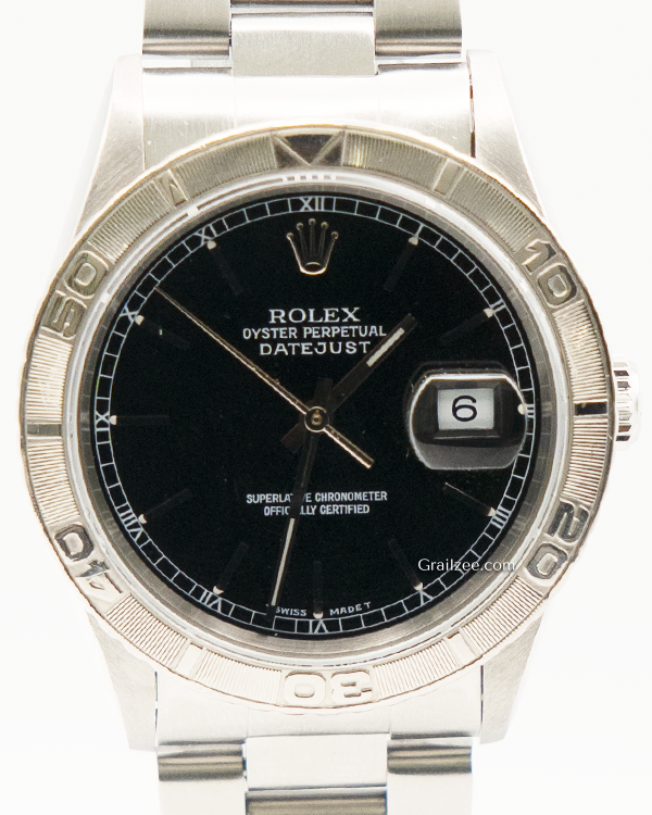 Rolex Datejust "Turn-O-Graph" 36MM Black Dial Oyster Bracelet (16264)