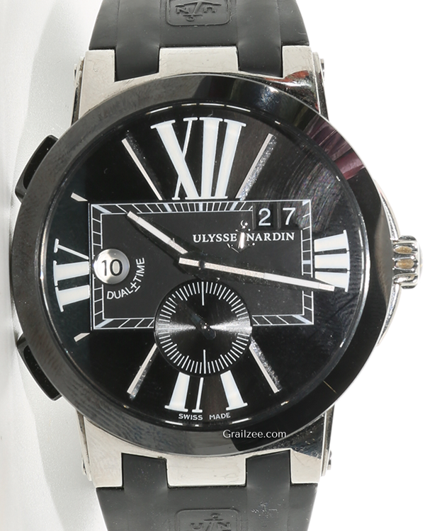 Ulysse Nardin Executive Dual Time 43MM Black Dial Rubber Strap (243-00-3/42)