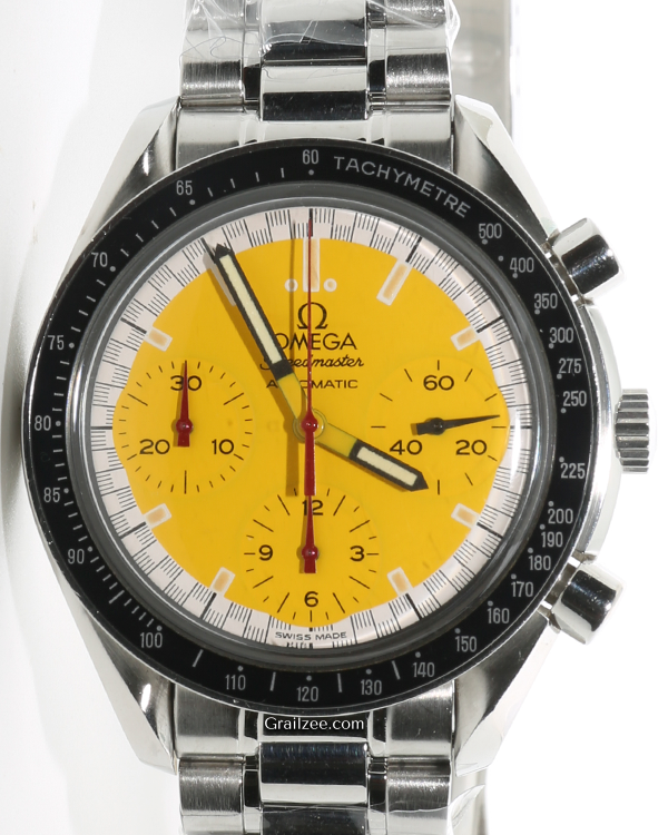 Omega Speedmaster "Michael Schumacher" 39MM Yellow Dial Steel Bracelet (3510.12.00)