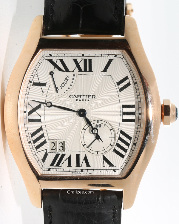 Cartier Tortue 38MM Silver Dial Leather Strap (W1545851)