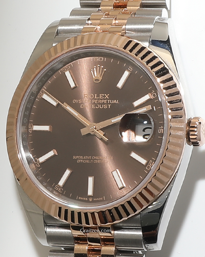 2020 Rolex Datejust 41MM Chocolate Dial Two-Tone Jubilee Bracelet (126331)