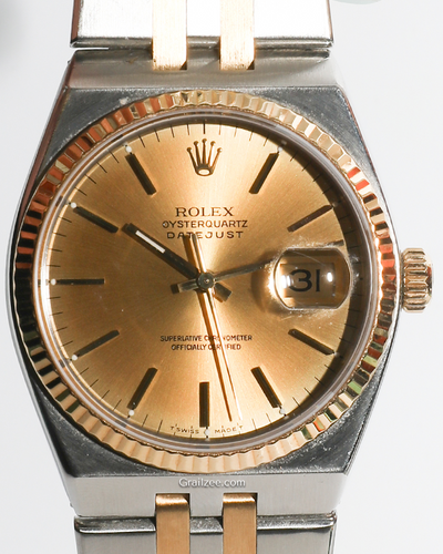 Rolex Datejust Oysterquartz 36MM Champagne Dial Two-Tone Bracelet (17013B)