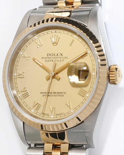 Rolex Datejust 36MM Champagne Dial Two-Tone Jubilee Bracelet (16233)