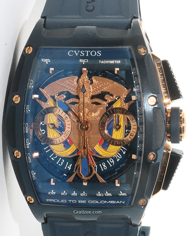 CVSTOS Challenge "Pride of Colombia" 41MM Blue Dial Rubber Strap (577COLO)