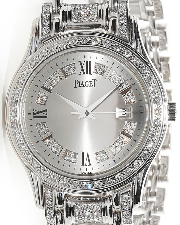 Piaget Polo 33.5MM Silver Dial White Gold Bracelet (24005M 503D)