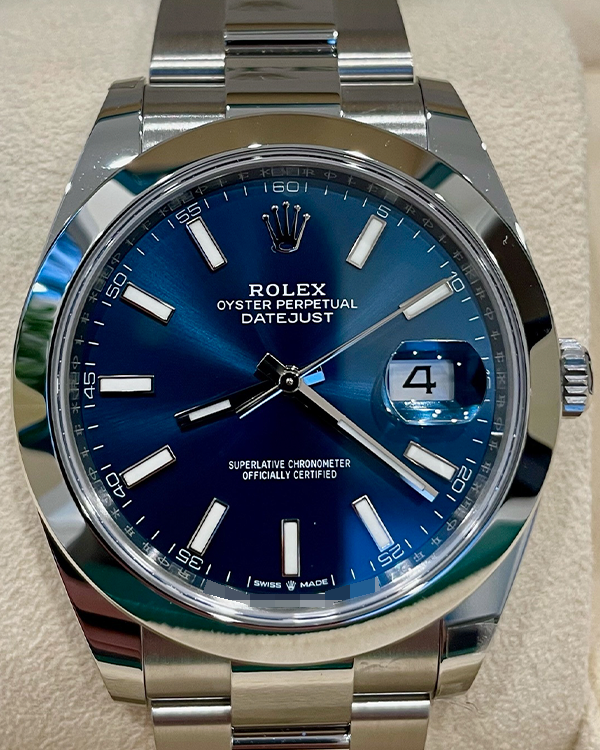 2024 Rolex Datejust 41MM Bright Blue Dial Oyster Bracelet (126300)