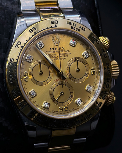 2022 Rolex Cosmograph Daytona 40MM Factory Diamonds Champagne Dial Two-Tone Oyster Bracelet (116503)