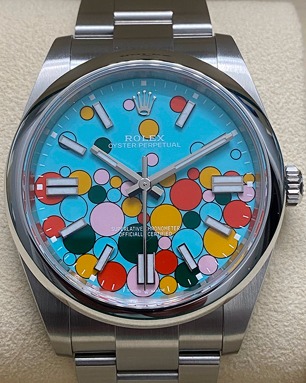 2023 Rolex Oyster Perpetual 41MM Blue "Celebration" Dial Oyster Bracelet (124300)