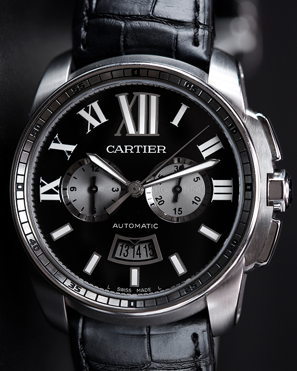 Cartier Calibre de Cartier 42MM Black Dial Leather Strap (W7100060)