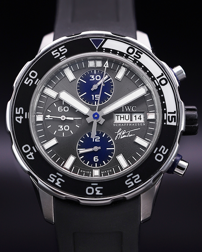 2014 IWC Schaffhausen Aquatimer Chronograph 44MM Grey Dial Rubber Strap (IW376706)